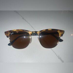 Ray-Ban Tortoise and Gold Clubmaster 3016 Sunglasses